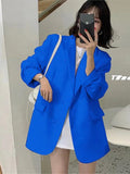 Llyge  Women Casual Pure Color Spring Blazer New Notched Collar Long Sleeve Loose Jacket Fashiontide Autumn 2022 Traf