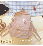 Llyge Canvas Backpack School Bags Students Women Backbag Travel Daypacks Male Leisure Backpack Pink Lovely Bags For Kids