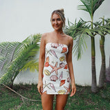 llyge  Mini Dress Y2K Fashion Sleeveless Slim Club Party Dress for Women Summer Elegant Chic Conch Print Casual Dress