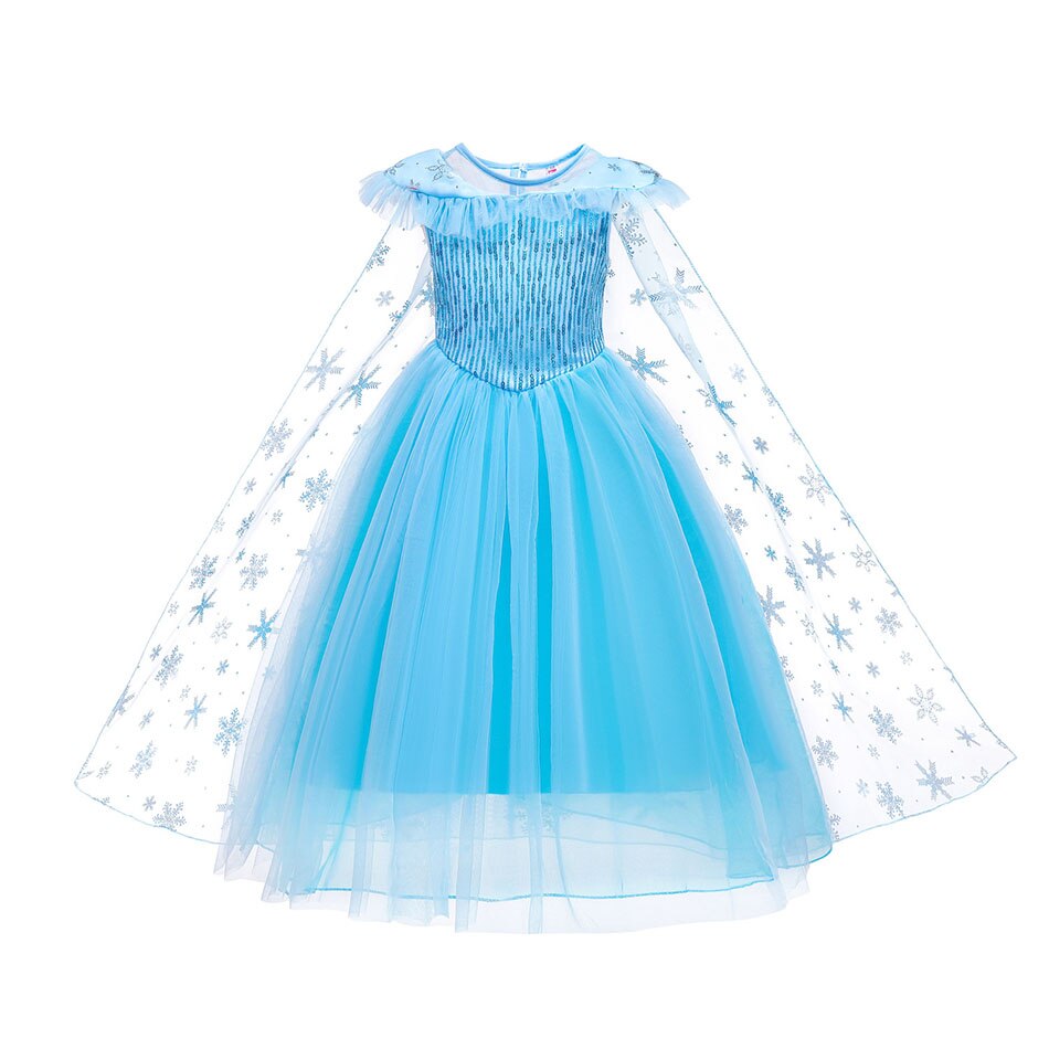 LLYGE Girl Elsa Dress Kids Cosplay Costume Snow Queen Princess Dress Children Christmas Halloween Costume 3 To 10 Years Old