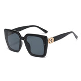 LLYGE Fashion Square Cat Eye Sunglasses Women Brand Designer Vintage Sun Glasses For Ladies Oversized Shades Mirror Female Retro