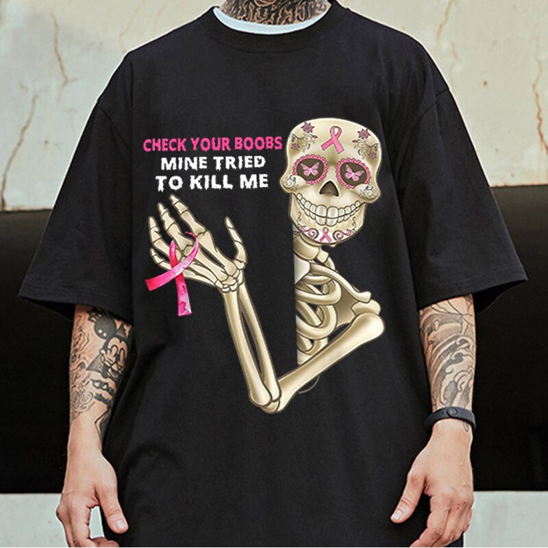 LLYGE Funny Skeleton Graphic T Shirts Fashion Harajuku Summer Crewneck Goth Punk Style Halloween Streetwear Y2k Fairy Grunge  Tops