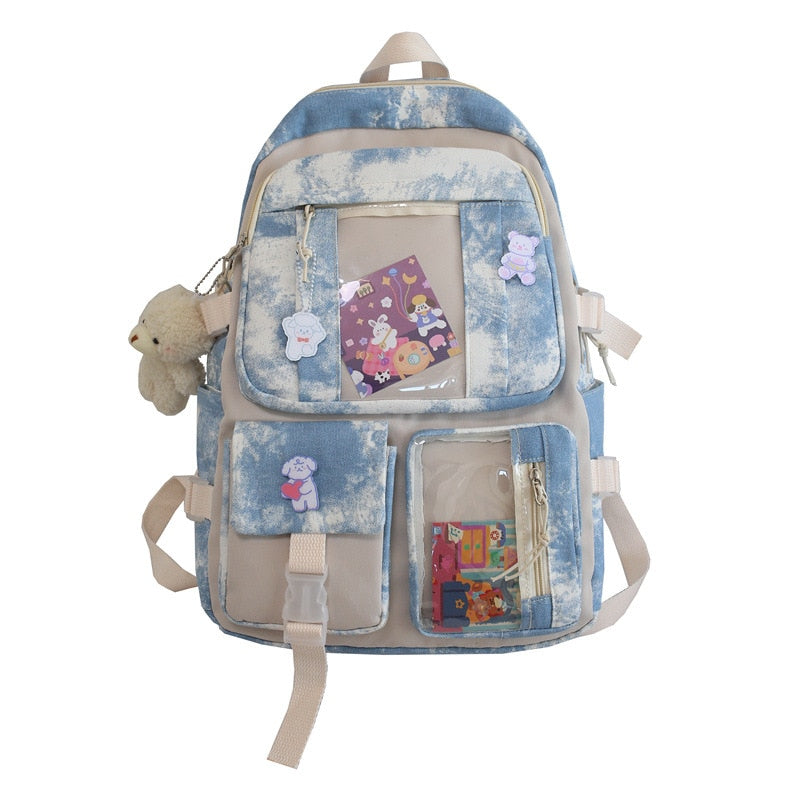 Back to school 2023 Japan and South Korea Department Large Capacity Middle and High School Backpack Dyed Bag Computer Travel Bag Cute backpack