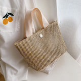Llyge New Spring Summer Women's Bags Fashion Beach Idyllic Straw Bag All-Match Handbag Purses Handbags Hand-Held Woven Bag