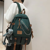 Llyge New South Korea Large Capacity Simple Backpack Harajuku Campus Couple Leisure Computer Travel Backpack High School Schoolbag