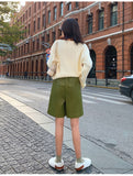 Llyge  S-4XL Fashion PU Leather Shorts Women's Autumn Winter Bermuda Elastic Waist Loose Five Points Leather Trousers Shorts
