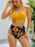 LLYGE 2023 New Womens  Push Up Bikini Set High Waisted Swimsuit Floral Bathing Suit Swimwear Summer Bathing Suit Beachwear