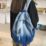 Llyge 2022 New Denim Women Backpack Retro Travel Bagpack Large Capacity Bookbag College Student School Bags For Teenager Girls Rugtas