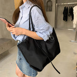 Llyge Large Capacity Tote Bag Nylon One-Shoulder Handbag 2022 New Female Bag Simple Pink Casual Shopping Women Bags