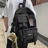 Back to school 2023 Women School Backpack Black Nylon Bag pack  Female Anti Theft Rucksack Casual Lady Travel Backpacks Korean Back Pack