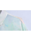 LLYGE Tie Dye Beach Shirts Women Fashion 2022 Oversized Long Shirts Female Button Streetwear Chic Mujer Tops