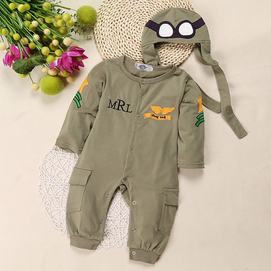 LLYGE Newborn Clothes Romper Set Baby Boys Jumpsuit Toddler Cosplay Pilot Clothes Baby Halloween Party Costume Romper Jumpsuit