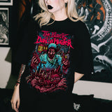 LLYGE Horror  Gothic  Y2k Fairy Grunge Graphic T Shirts Horror Halloween Punk Fashion Harajuku Black Shirts  Crew Neck Tee Tops