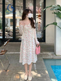 Llyge Llyge Sweet Fairy Floral Strap Dress Women Casual Boho Beach Style 2 Piece Dress Set Party Office Lady Korean Clothing 2022 Summer
