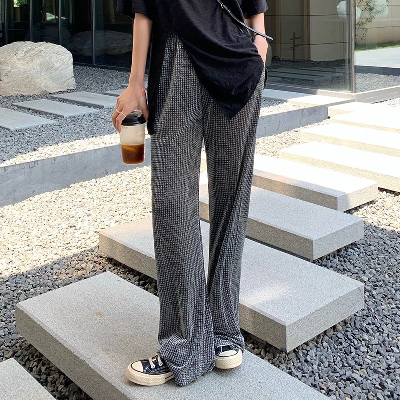 Llyge Summer Grey Straight Pants Women 2022 Chic Hot New High Waist Office Lady Work Wear Loose Fashion Casual All Match