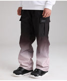Llyge New Ski Pants Loose Cargo Gradient Snowboard Pants Women's Ski Suit Men's Ski Pants Waterproof Snow Pants