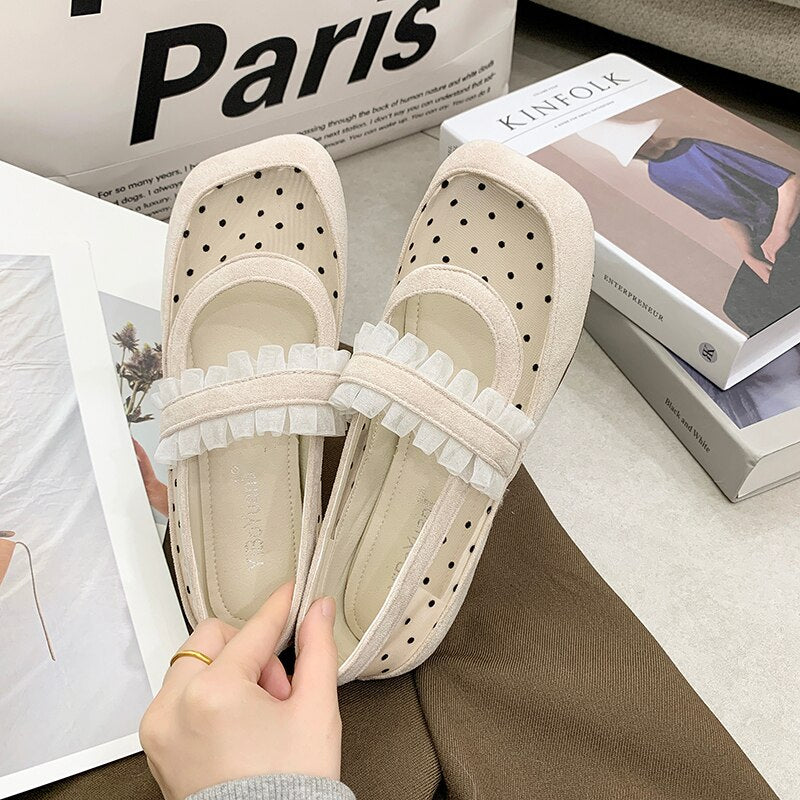 Llyge 2022 New Jacquard Embroidered Women Soft Bottom Ballet Flats Elegant Ladies Casual Strap Ballerinas Chinese Style Causal Shoes