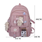 LLYGE Fashion Female Women Backpack Cotton Kawai Rucksack Cute Student School Bag Teenage Girls Casual Bookbag Mochilas