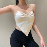 Llyge  Graduation party  Llyge 2023 Graduation party  Top Women Backless  Tank Tops 2023 Summer New Fashion Streetwear Solid Color Sleeveless Halter Top Camisole Women's Clothing