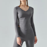 Yoga Tops Women Sport T-Shirt Fitness Crop Top Pilates Clothes Gym Active Wear Women Workout Long Sleeve Yoga Shirts