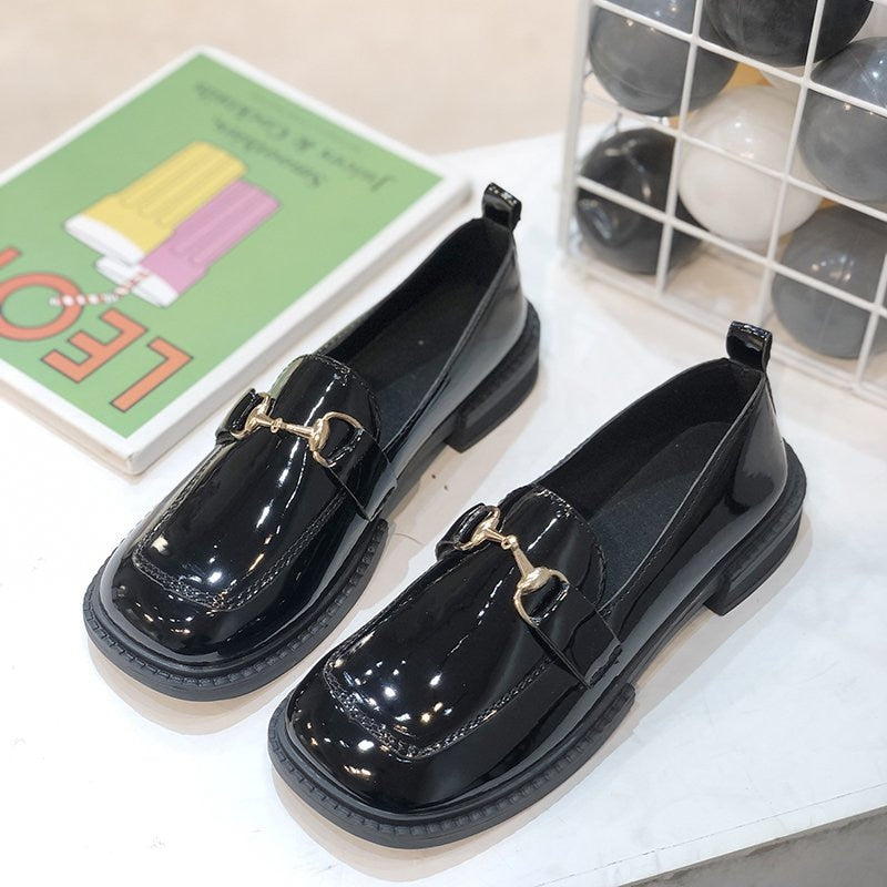 Llyge 2022 Spring And Autumn New Fashion Women's All-Match Thick Bottom British Style Small Leather Shoes Ladies Casual Loafer Shoes