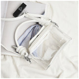 Llyge Transparent Bag PVC Clear Ladies Plastic PU Handbags Tote Jelly Bag Candy Beach Bags Shoulder Messenger Bags Ladies Purse