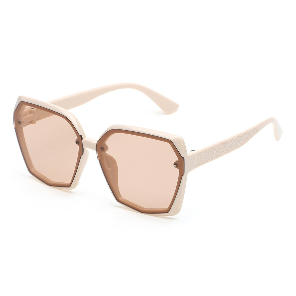 LLYGE Square Sunglasses Women Brand Designer Gradient Sun Glasses Female Irregular Frame Vintage Brown Shades For Ladies Eyewear