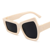 LLYGE Fashion Irregular Square Sunglasses Men Fashion Brand Designer Personality Sun Glasses Male White Black Mirror Oculos De Sol