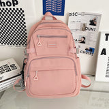 Llyge New Solid Color Waterproof Nylon Women Backpack Men Large Capacity Laptop Back Bag Unisex Travel Rucksack Schoolbag New