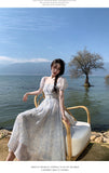 Llyge 2023 New Summer French Chic Sweet Elegant Fairy Floral Dress Fashionable Female Long Dress Ropa Mujer Vestido Midi