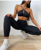 llyge  Yoga Clothing 2 Piece Sets Womens Outfits Sports Bra Legging Suit Gym Wear Fashion Sportswear Fitness Workout Tracksuit