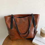 Llyge Soft PU Shoulder Casual Tote Women's New 2022 PU Leather Large Capacity Fashion Shoulder Bag Fashion Tote Bag