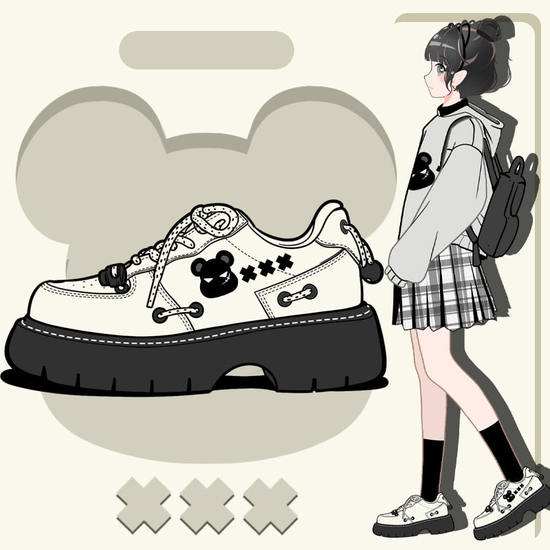 Llyge Original Design Lolita Lovely Girls Students Platform Shoes Women Kawaii Cute Chunky Shoes Ladies Casual Pumps