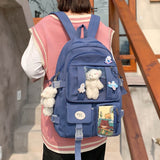 LLYGE Fashion Female Women Backpack Cotton Kawai Rucksack Cute Student School Bag Teenage Girls Casual Bookbag Mochilas