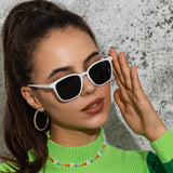 LLYGE Fashion Square Sunglasses Women Retro Brand Designer Shades Sun Glasses Female Black Vintage Cat Eye Driving Oculos De Sol