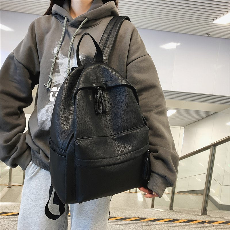 Back to school New Fashion Backpack Laptop Backbag PU Leather Travel Women Backpacks College Student School Backpack Women's Fashion Backpack