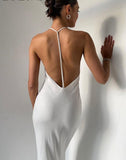 LLYGE Elegant Bodycon Slip Open Back Prom Maxi Dresses Summer  Party Evening Revealing Backless Birthday Long Dress For Women 2023