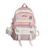 LLYGE Fashion Kawaii Schoolbag For Teenage Waterproof Nylon Girls Bagpack Women Laptop Backpack Travel Bag Black Bookbag