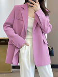 Llyge Women Casual Pure Color Spring Blazer New Notched Collar Long Sleeve Loose Jacket Fashiontide Autumn 2022 Traf