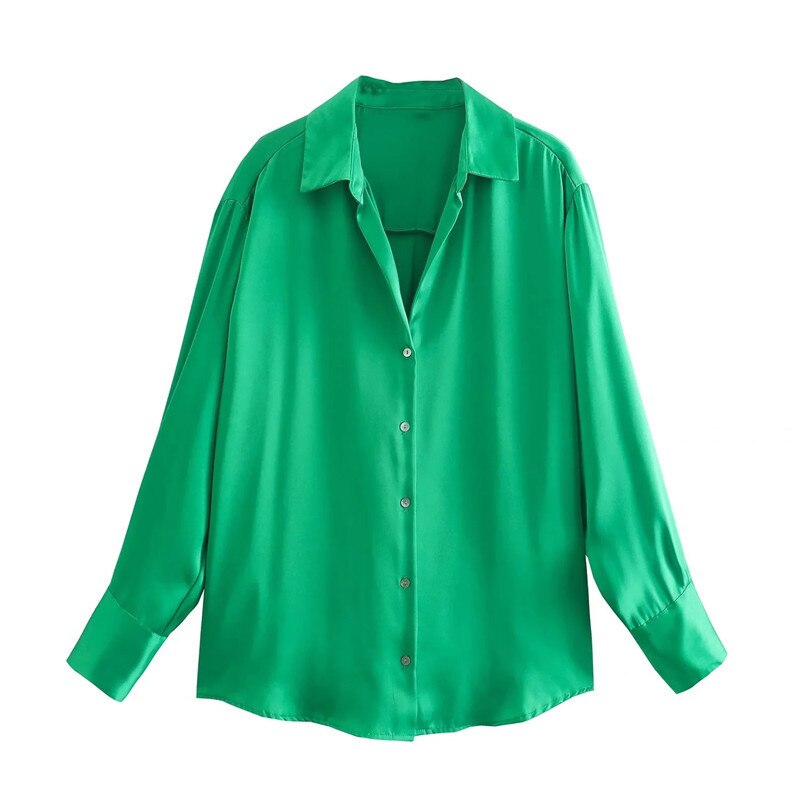 Women Casual Solid Lapel Poplin Long Shirt Fashion Lantern Sleeve Single Breasted Blouse 2023 Summer Commuter Tops Streetwear