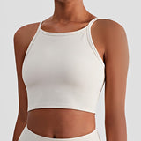 Women Sport Strap Bra Safety Fitness Tops Ribbed Vest Corset Female Push Up Crop Top Gym Underwear Yoga Sportswear