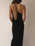 LLYGE 2023 Hollow Out V Neck Maxi Dress For Women Outfits Backless Club Party Halter Summer Slim Dresses Vestidos Elegant