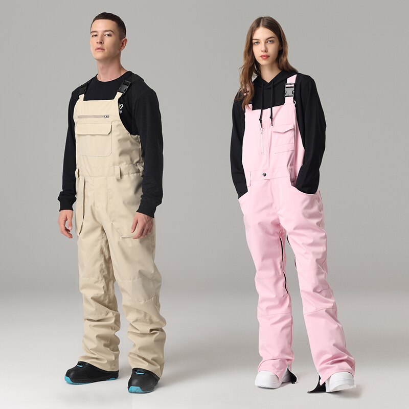 Llyge Skiing And Snowboarding Ski Pants Ski Overalls Solid Color Tie Trousers Single And Double Board Men's And Women's Ski Pants