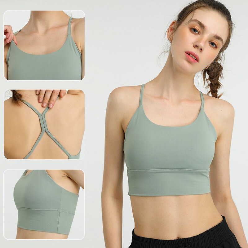 Llyge 2023 New  Beautiful Back Yoga Wear Running Sports Vest Quick-drying Bra Shockproof Gathered Fitness Clothes Women