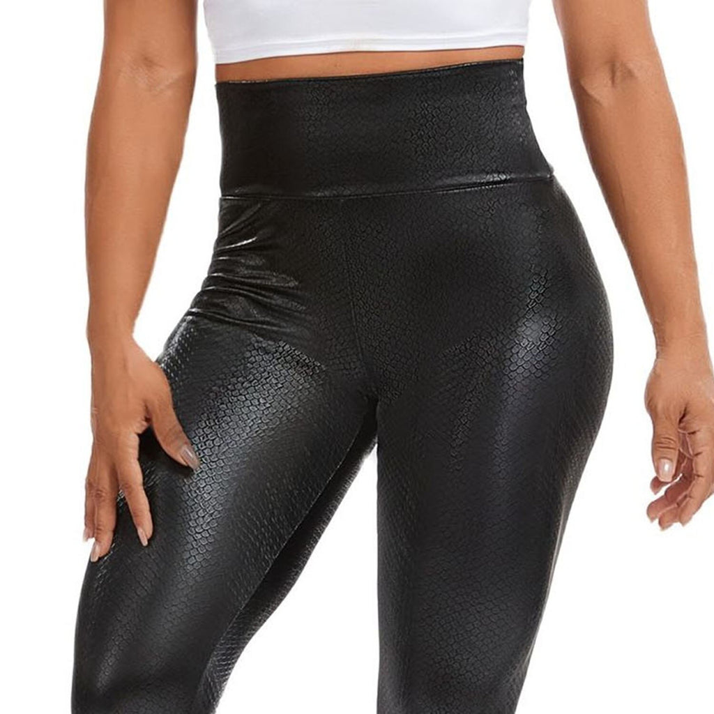 PU Leather Leggings Fitness Women Thin Yoga Pants High Waist  Curvy Elastic Leggins Ladies Fashion Stretch Trousers 2023