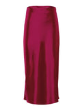 Llyge Casual Women High Waisted Long Skirt Purple Satin Office Ladies Elegant Skirts Solid Silk Midi Skirt Spring Summer 2023