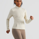 Llyge Women Sport Jacket Zipper Yoga Coat Sports Shirts Running Hoodies Thumb Hole Sportwear Women Tights Jacket Workout Top