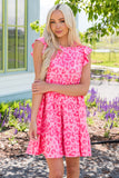 LLYGE Barbie Dream Leopard Round Neck Tiered Dress