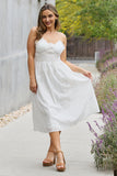 LLYGE White Birch Full Size Lace Detail Sleeveless Lace Midi Dress