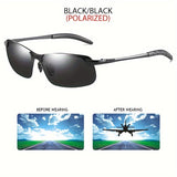 Llyge - Polarized Photochromic Sunglasses, Men's  Driving Transition Lens Sunglasses, No Glasses Case